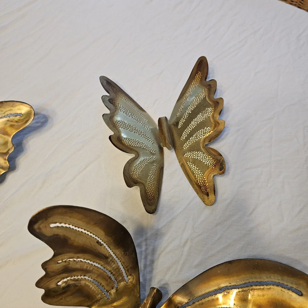 Vintage Brass Butterfly Homco Wall Decor.